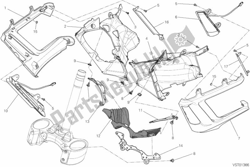 Alle onderdelen voor de Bekleding, Radiator van de Ducati Diavel Carbon FL Thailand-Brasil 1200 2015